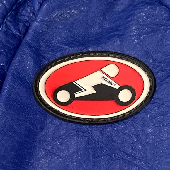 Helimot Racing Gloves Brand High End Blue Leather Motorcycle Tool Bag Case Mint - Picture 3 of 7